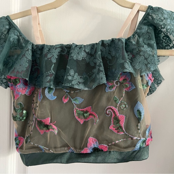 Weissman Two Piece Lace and Embroidered Dance Costume Size MC - Picture 10 of 16